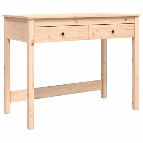 vidaXL Writing Desk in Natural Solid Pine, W: 100 cm, D: 50 cm, H: 78 cm – 1