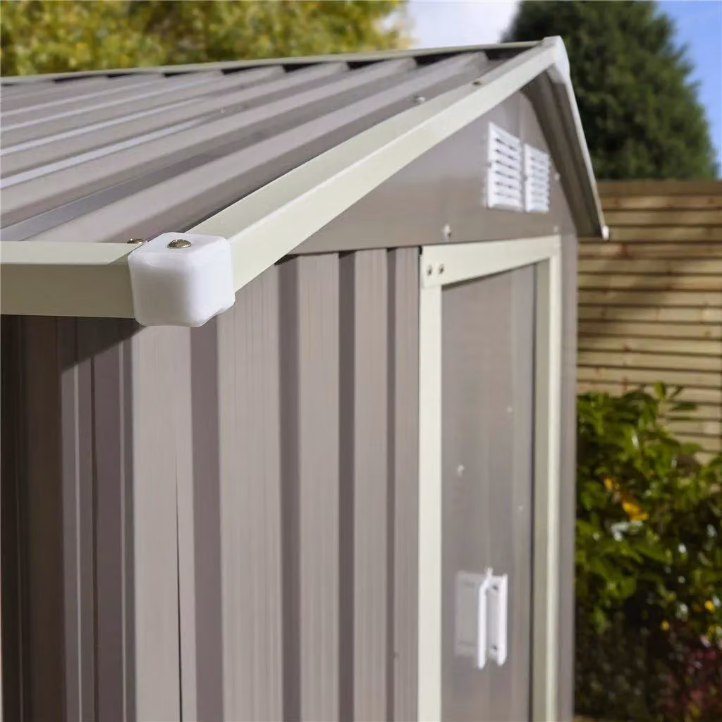 Cheshire Double Door Metal Apex Shed in Light Grey – 3