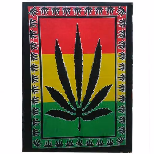 KDMD Herbal Leaf Floral Cotton Wall Hanging, Multicolour and Black, W: 112 cm, H: 78 cm