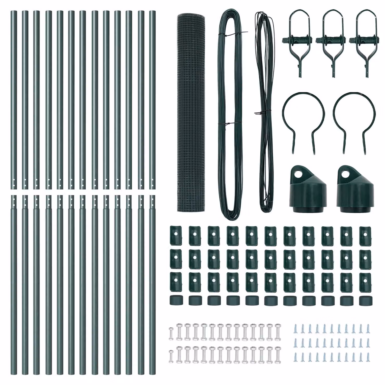 Berkfield Home Green Steel Welded Wire Fence with 13 Posts, W: 25 m, H: 1.4 m – 4