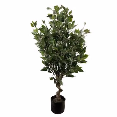 Leaf Design Realistic Artificial Ficus Tree in Green, Height: 110 cm – 1