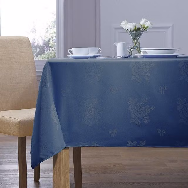 Terrys Cezanne Royal Blue Floral Damask Tablecloth