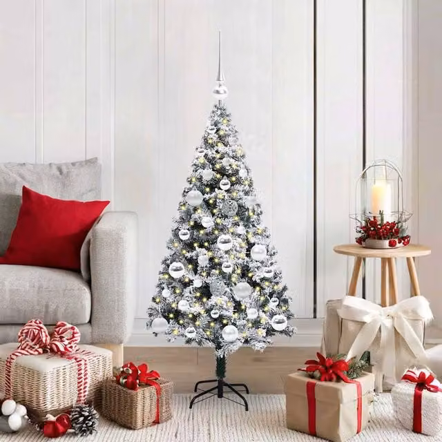 Berkfield Home Artificial Christmas Tree with 150 LEDs and Stand, Green, Height: 120 cm