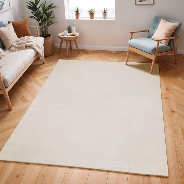Livabliss Freud Modern High Pile Rug in White, W: 200 cm, D: 275 cm