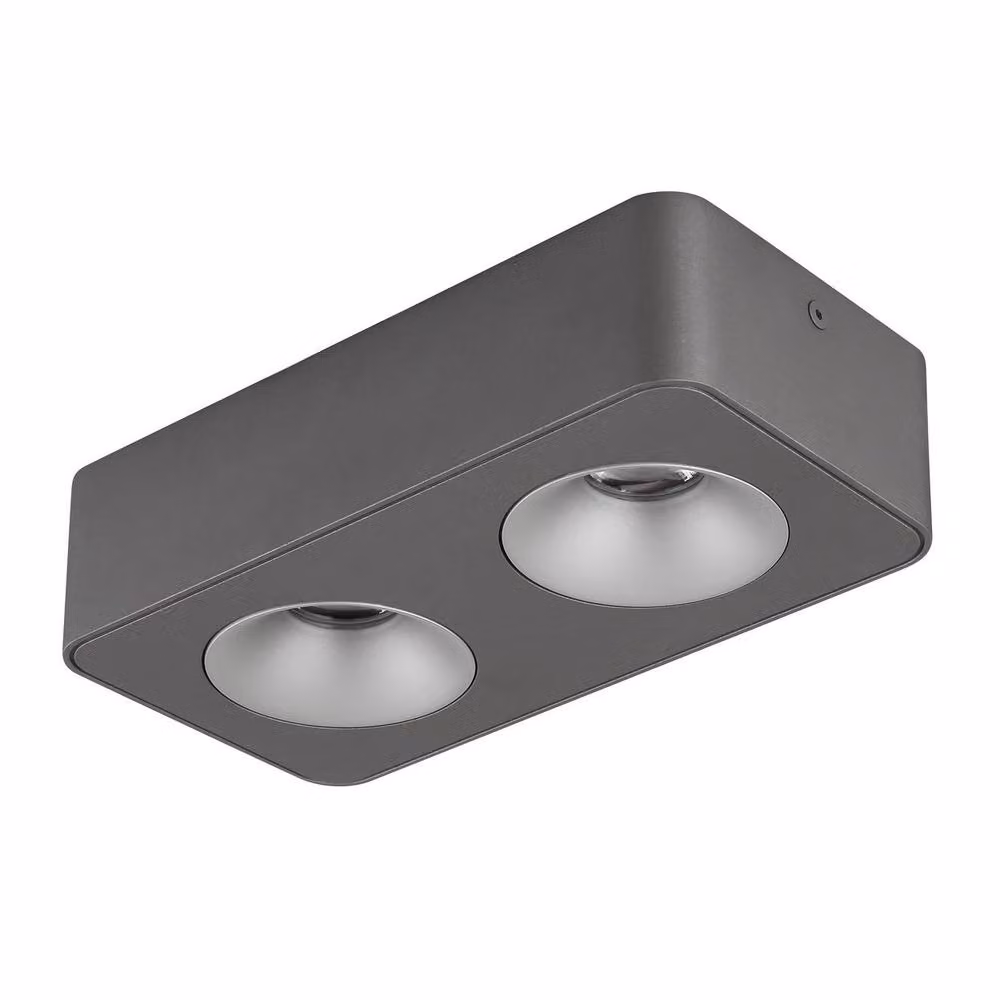 Netlighting Hangarau Twin LED Ceiling Spotlight in Grey with Warm White 3000K Light – 2