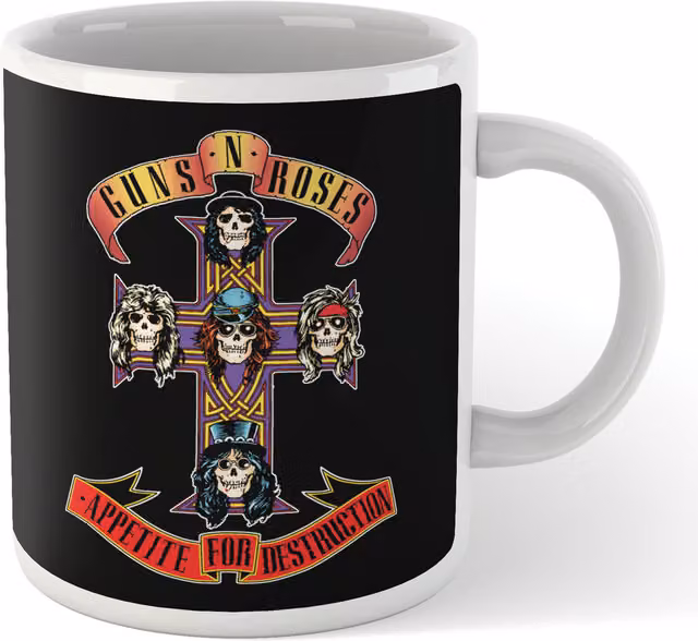 Official Guns N' Roses Appetite For Destruction Ceramic Mug in White