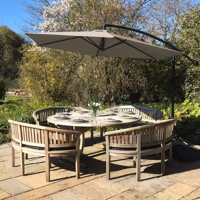 Monstershop Beige Cantilever Parasol with Polyester Canopy