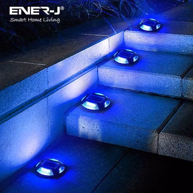 ENER-J Pack of 2 Solar LED Ground Recessed Lights, IP65 Waterproof, Colour Switchable RGB, Grey – 1