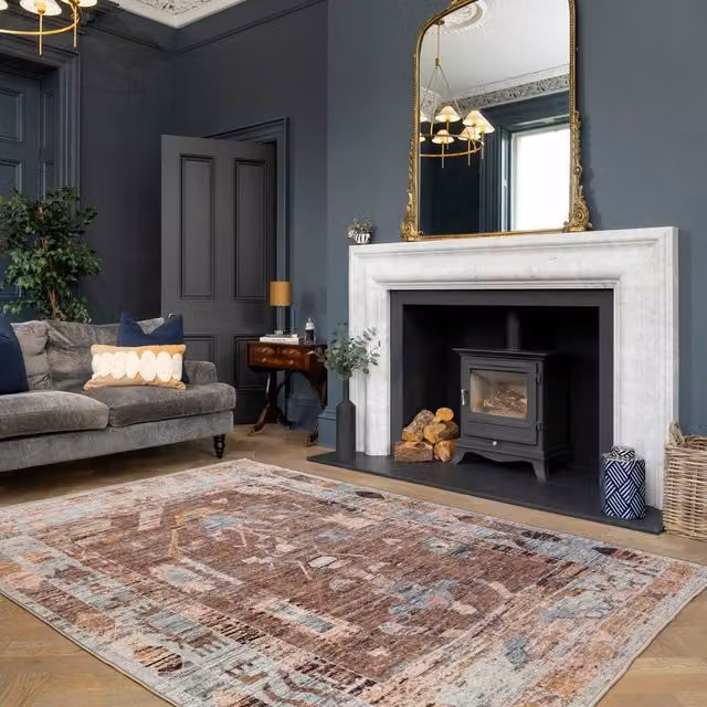 Kukoon Warm Brown Aztec Washable Boho Living Room Rug, W/D/H: 160 x 230 cm – 1