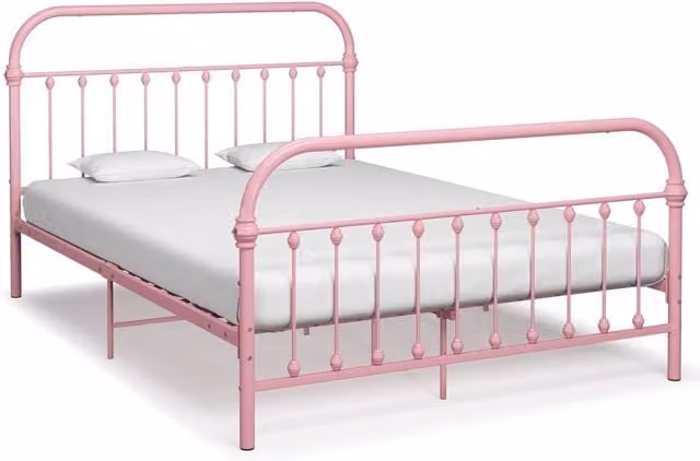 Berkfield Home Pink Metal Bed Frame, W/D/H: 120 x 200 cm