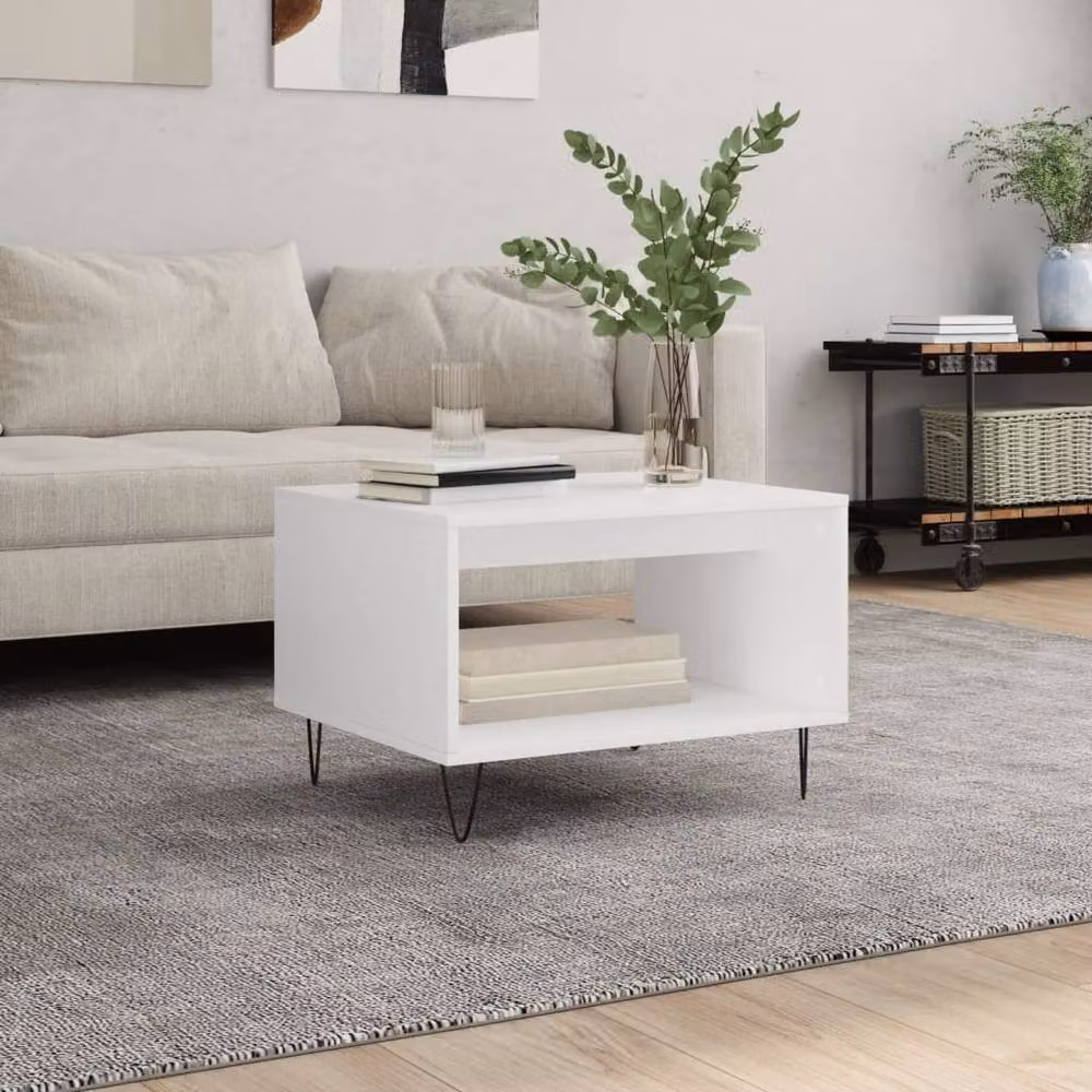 Berkfield Home Modern White Decorative Coffee Table, W/D/H: 60 x 50 x 40 cm – 2