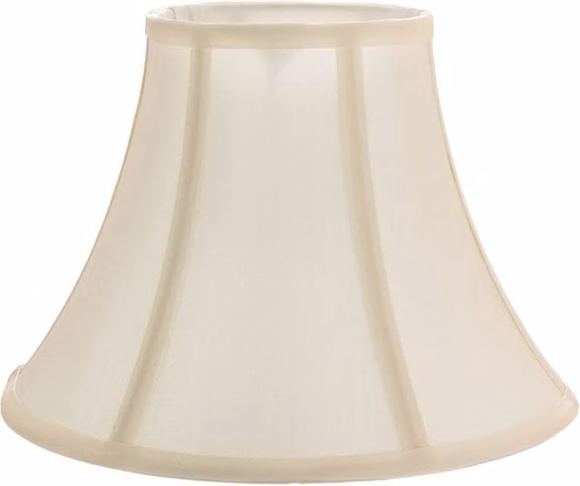 Happy Homewares Traditional Empire Shaped Lamp Shade in Beige Silky Cotton Fabric, Diameter: 20.32 cm