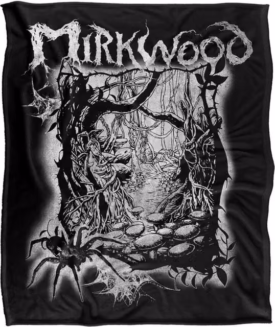 Warner Bros. The Hobbit Mirkwood Metal Band Super Soft Polyester Throw Blanket in Black and Multicolour, Large