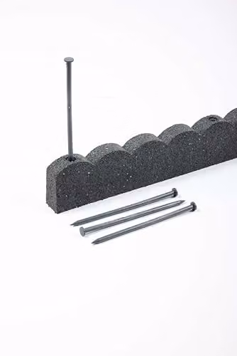 Nicoman Flexible Rubber Scallop Garden Border Edging, Grey, Pack of 4 – 2