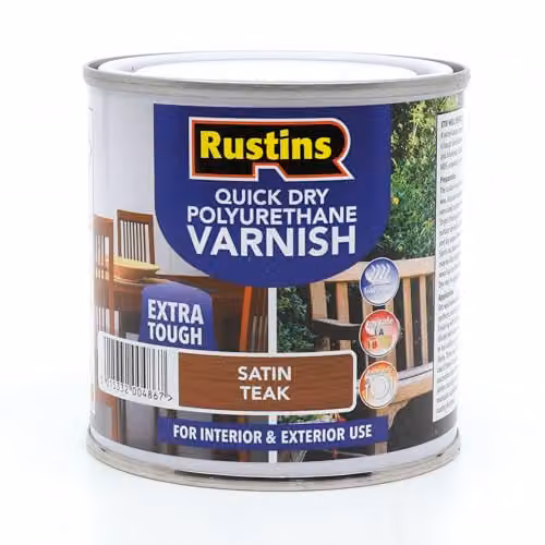 Rustins Quick Dry Polyurethane Varnish Satin Brown 250ml