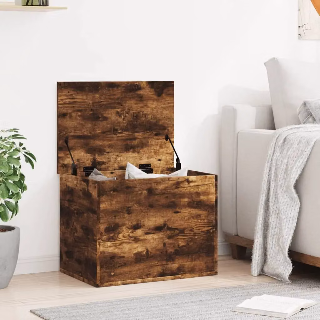 Berkfield Home Smoked Oak Storage Box in Brown, W/D/H: 60 x 42 x 46 cm – 3