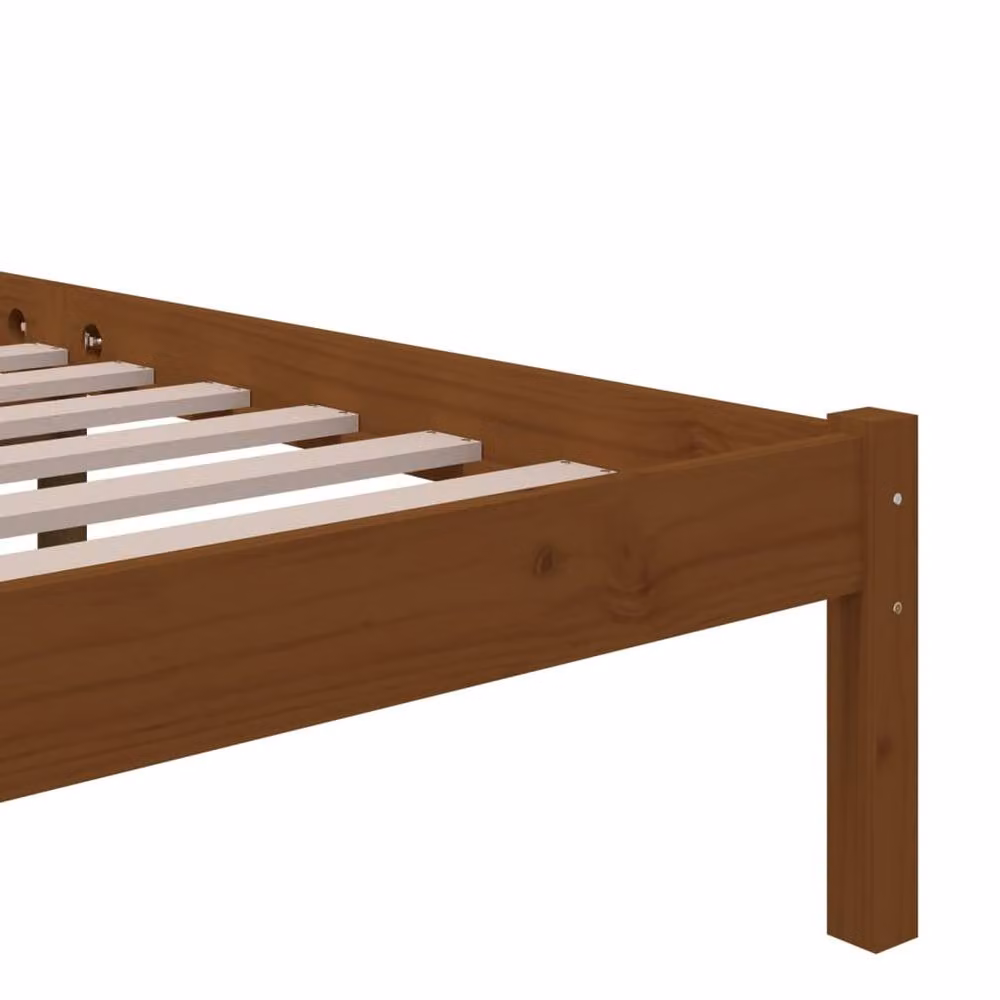 Berkfield Home Solid Wood Pine Bed Frame in Brown, W/D/H: 90 x 200 cm – 3