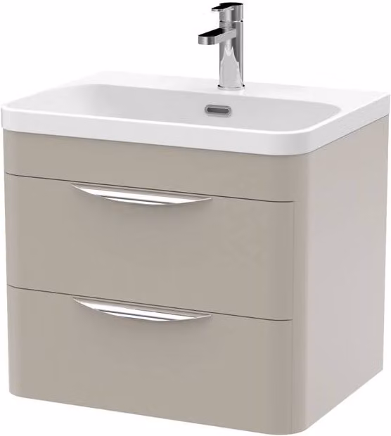Balterley Aldershawe 2 Thin Edge Ceramic Wall Hung Basin in Pebble Grey, Width: 60 cm