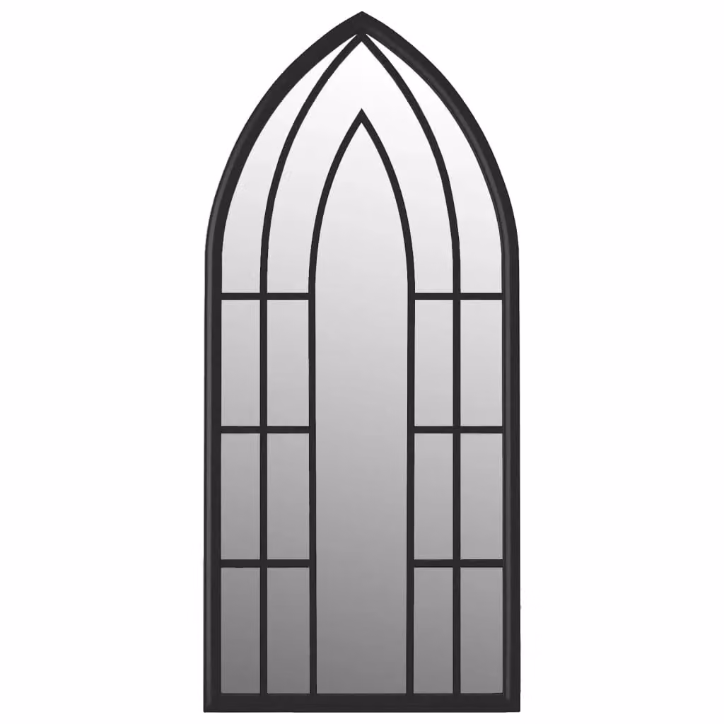 Berkfield Antique Black Metal Rectangular Wall Mirror for Outdoor Use W/H: 100 x 45 cm – 2