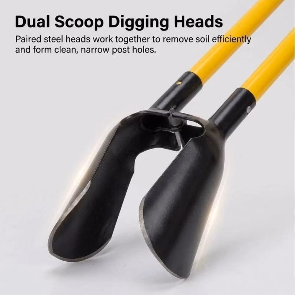 NESTLUNE Manual Fence Post Hole Digger Auger Crossover Spade in Yellow – 4