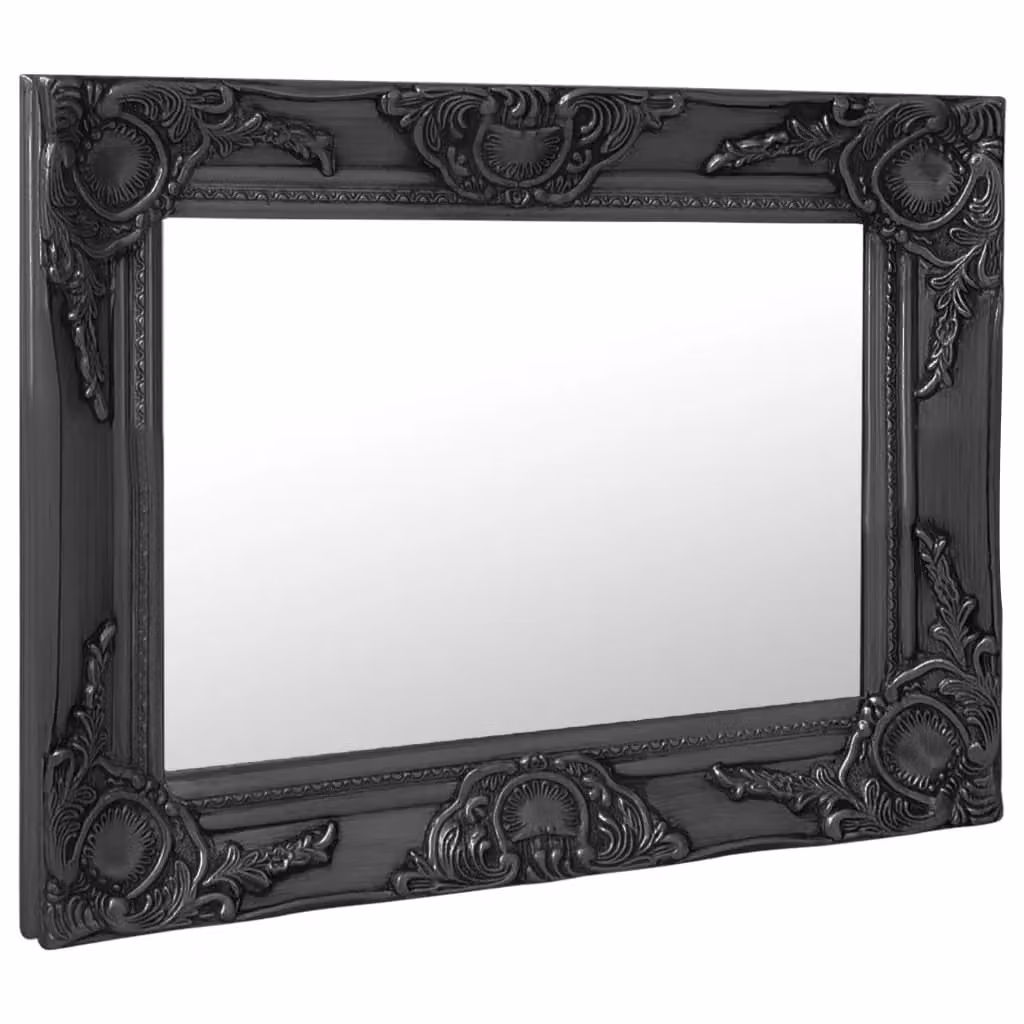 Berkfield Home Antique Baroque Style Rectangular Wall Mirror, Black, W: 50 cm, H: 40 cm – 2