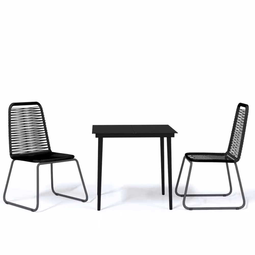 Berkfield Home Decorative 3 Piece Garden Dining Set in Black – 2
