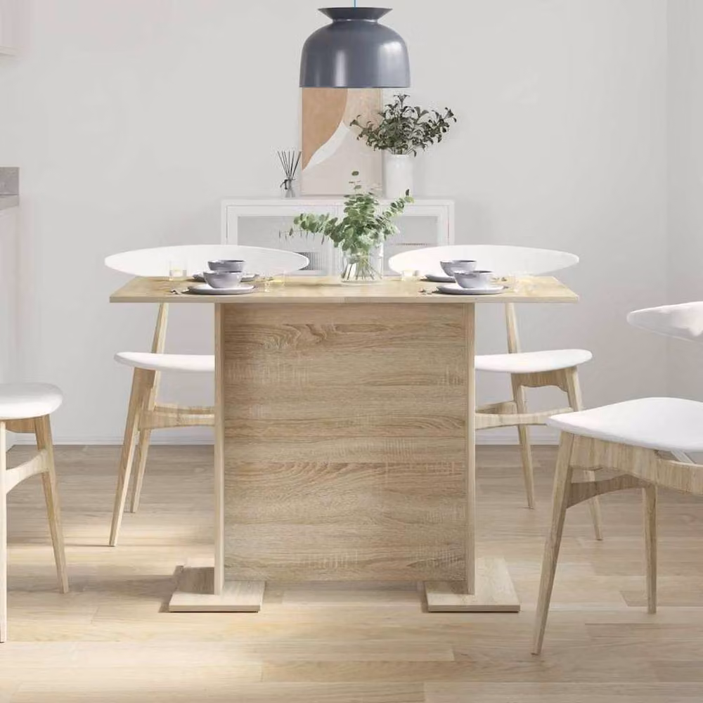 Berkfield Home Sonoma Oak Festive Dining Table in Beige, W/D/H: 110 x 60 x 75 cm – 2