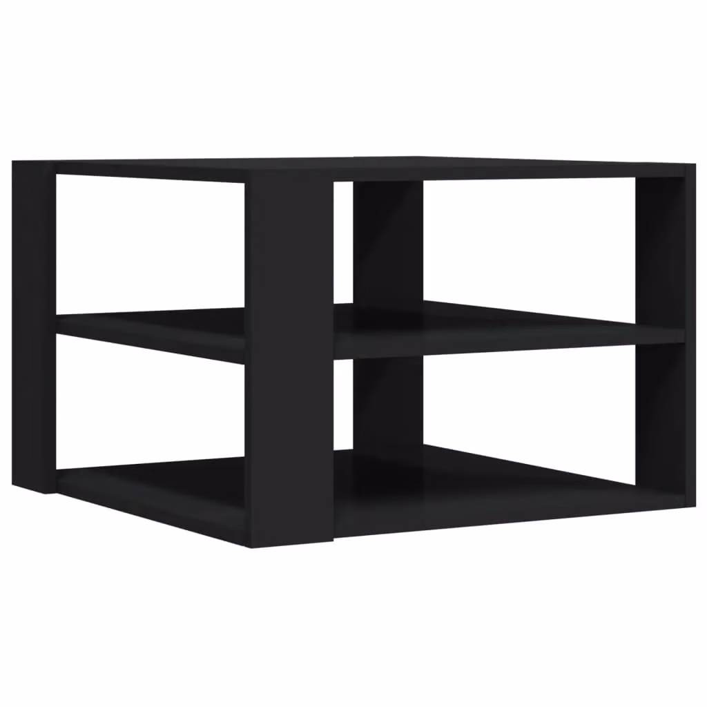 Berkfield Home Black Modern Square Coffee Table in Engineered Wood, W/D/H: 59.5 x 59.5 x 40 cm – 2