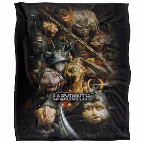 Jim Henson Labyrinth Gaggle of Goblins Super Soft Fleece Throw Blanket, White, W/D/H: 152 x 127 cm – 1