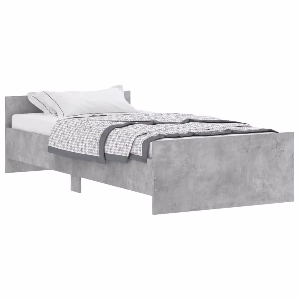 Berkfield Home Bed Frame in Concrete Grey, Engineered Wood, W/D/H: 90 x 200 cm – 2