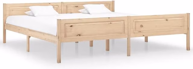 Berkfield Home Solid Pinewood Bed Frame in Brown, W/D/H: 200 x 200 cm