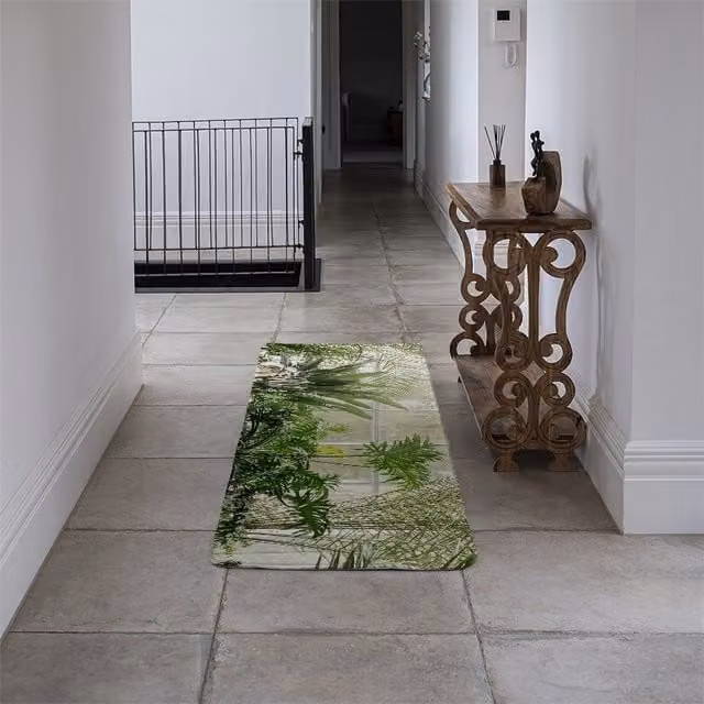 Benjamin Tate Design LTD Green Botanical Garden Floral Designer Runner Rug