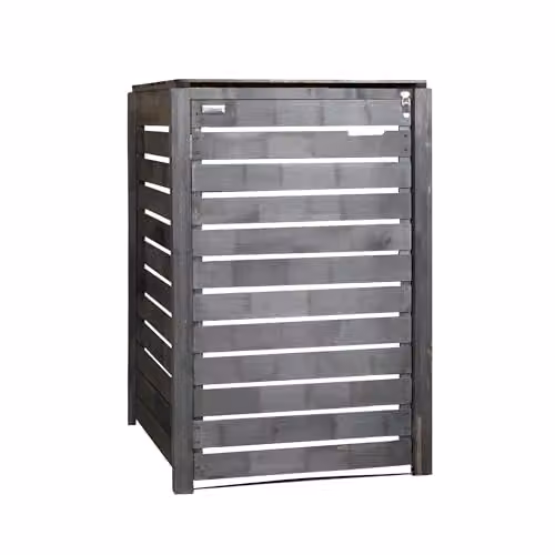 Samuel Alexander Wooden Garden Wheelie Bin Store for 1 Bin in Anthracite Grey, H: 81 cm, W: 116 cm, D: 81 cm – 2
