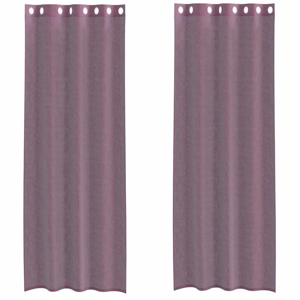 Berkfield Home Purple Voile Fabric Panel Curtains with Eyelets, 2 Pack, W: 140 cm, H: 300 cm – 2