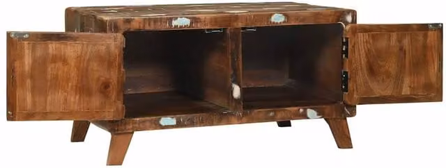Berkfield Home Multicolour Reclaimed Solid Wood Coffee Table in Brown, W/D/H: 80 x 54 x 45 cm – 1