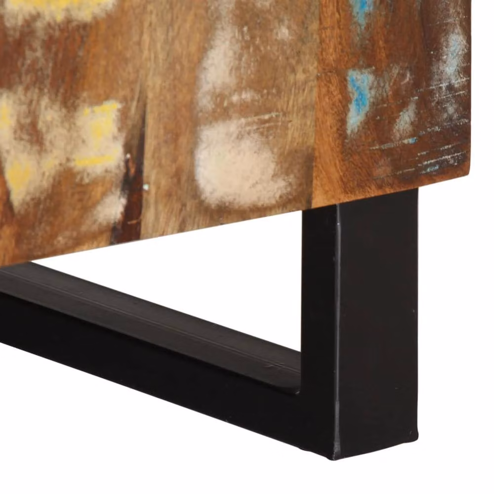 Berkfield Home Industrial TV Cabinet in Brown, Made from Reclaimed and Engineered Wood, W/D/H: 80 x 33 x 46 cm – 6