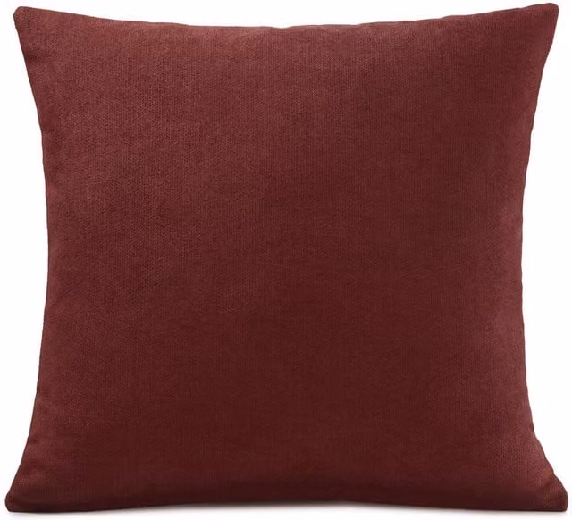 Livinluxury Red Plain Velvet Chenille Square Cushion
