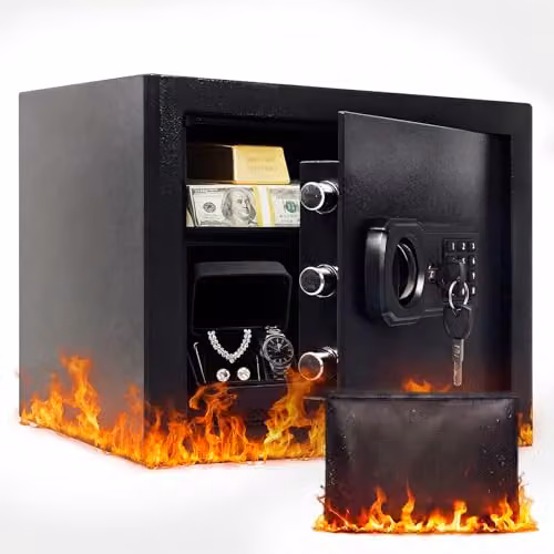 Levede 31L Fireproof Electronic Security Safe Box in Black with Digital Keypad and Keys for Cash and Jewellery Storage