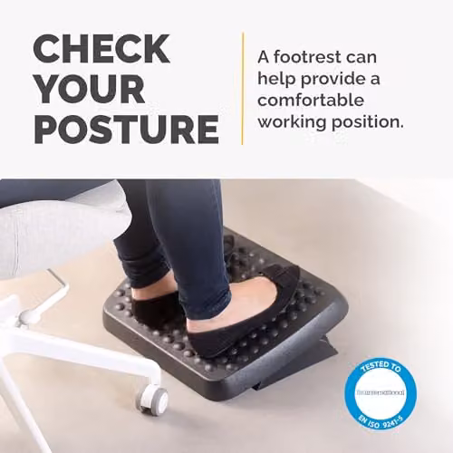 Fellowes Ergonomic Under Desk Foot Rest with Textured Surface in Black – 3