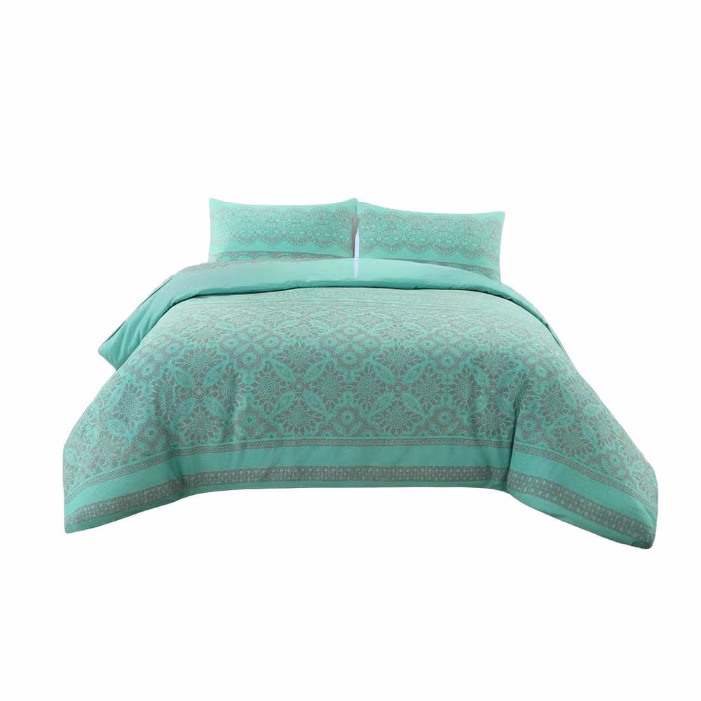 Snug City Elegant Floral Duvet Set and Pillowcase in Mint Green, Single Size (90 x 190 cm) – 2
