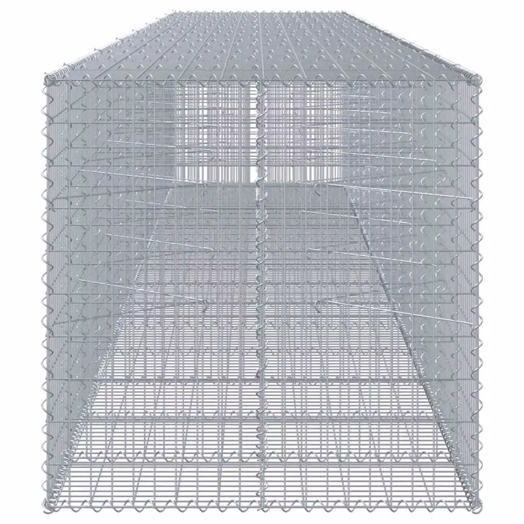 Berkfield Home Silver Galvanised Steel Gabion Basket with Cover, W/D/H: 750 x 100 x 100 cm – 3