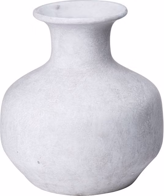 Love Lace Darcy Squat Stone Vase in Beige and White
