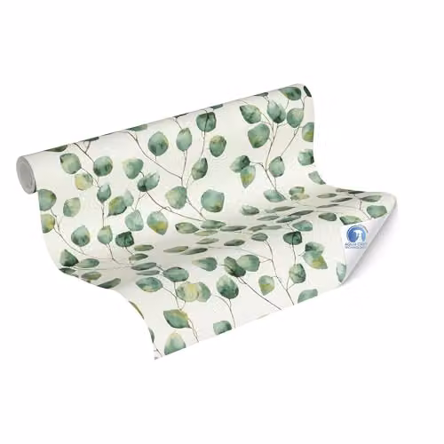 Livingwalls DESIGNDROP Floral Non-Woven Wallpaper in White and Green, W: 0,53 m, L: 10,05 m