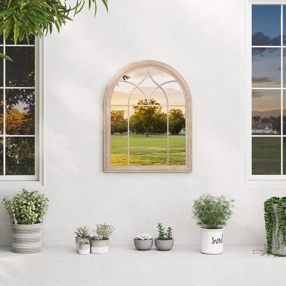 Costway Farmhouse Window Pane Decorative Wall Mounted Mirror in Grey – 5