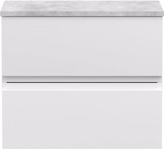 Balterley Mavesyn 2 Drawer Wall Hung Vanity Unit, Satin White, W: 60 cm, D: 52.2 cm, H: 60 cm