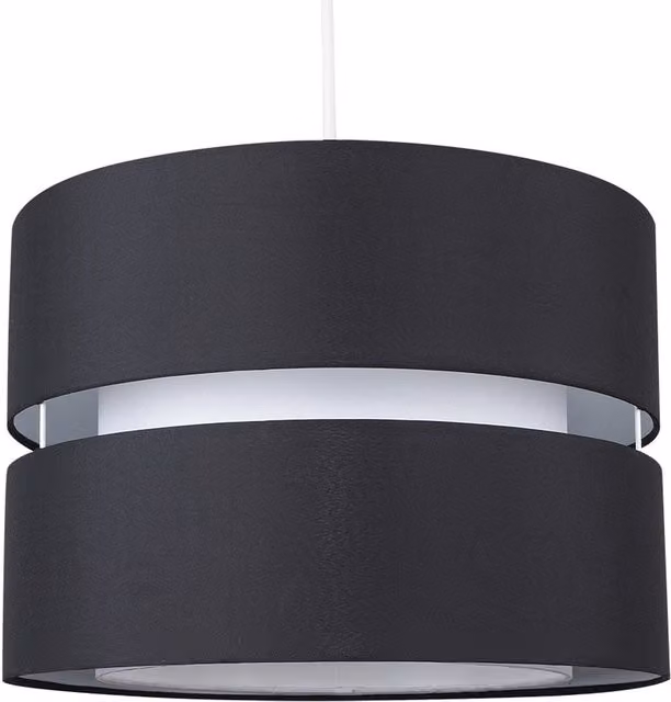ValueLights Sophia Large 2 Tier Modern Fabric Ceiling Light Shade in Black