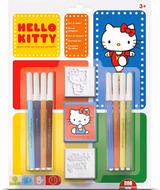 Hello Kitty Kids Craft and Stationery Set with 2 Multiprint Stamps in Pink and Multicolour