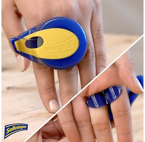 Sellotape On-Hand Dispenser with Transparent Clear Film Tape, Width: 1.8 cm, Length: 15 m – 3