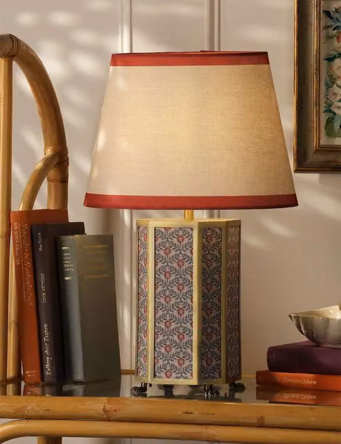 Joules Helmingham Metal and Fabric Table Lamp in Gold/Brass and Beige