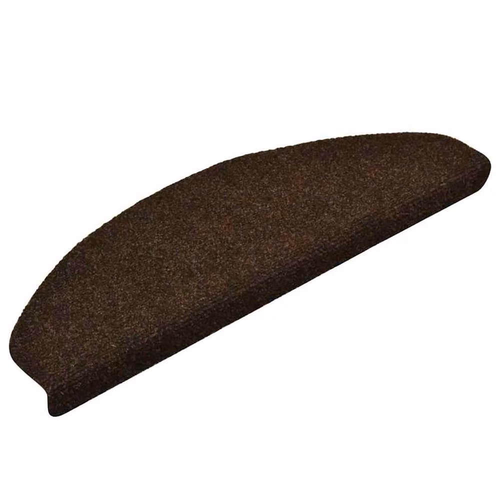 Berkfield Home Self-adhesive Needle Punch Stair Mats, 5 Pack, Brown, W/D/H: 65 x 21 x 4 cm – 2